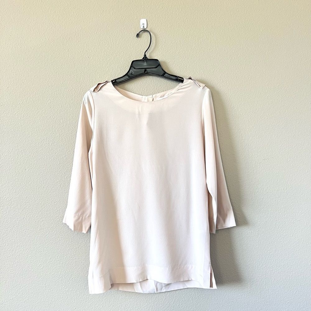 Lacoste 100% Silk Blush Pink Blouse